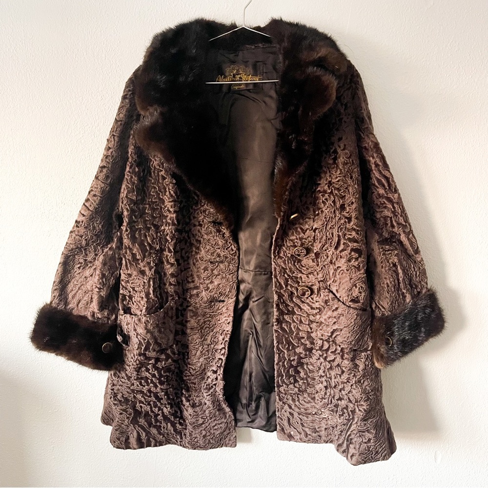Vintage 1960s Aladino Stefani Rare Beaver + Mink Fur Coat